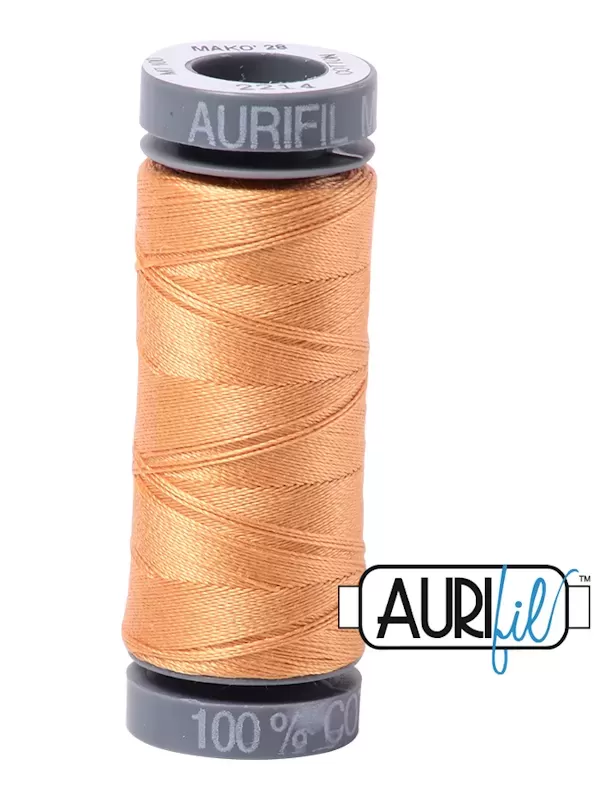 FIL COTON MAKO 28 AURIFIL 2214 Golden Honey - Petite bobine de 100 mètres