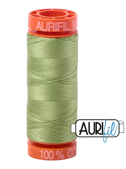 FIL COTON MAKO 50 AURIFIL 2882 Light Fern - Petite bobine de 200 mètres