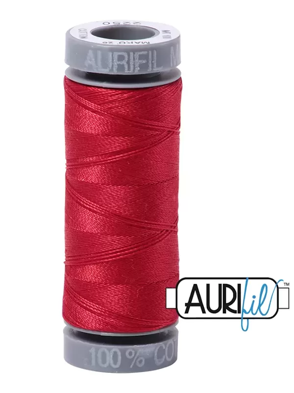 FIL COTON MAKO 28 AURIFIL 2250 Red - Petite bobine de 100 mètres