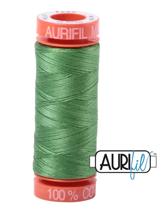 FIL COTON MAKO 50 AURIFIL 2884 Green Yellow - Petite bobine de 200 mètres