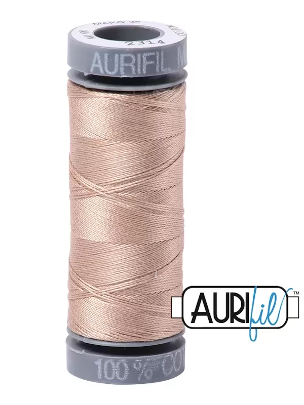 FIL COTON MAKO 28 AURIFIL 2314 Beige - Petite bobine de 100 mètres