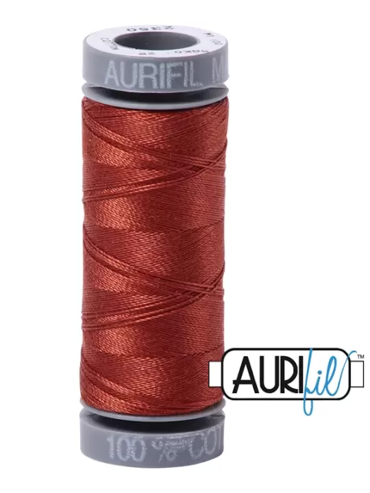 FIL COTON MAKO 28 AURIFIL 2350 Copper - Petite bobine de 100 mètres