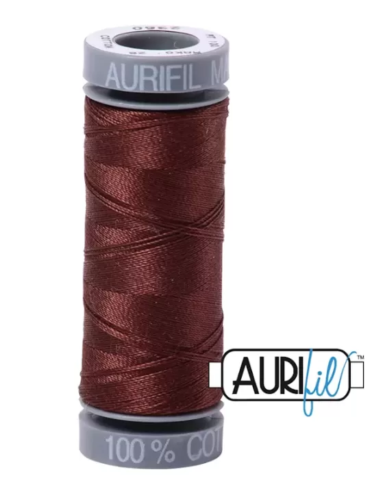 FIL COTON MAKO 28 AURIFIL 2360 Chocolate - Petite bobine de 100 mètres