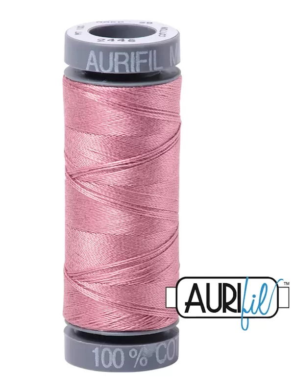 FIL COTON MAKO 28 AURIFIL 2445 Victorian Rose - Petite bobine de 100 mètres