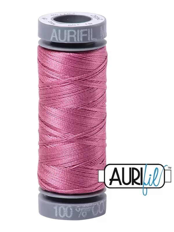 FIL COTON MAKO 28 AURIFIL 2452 Dusty Rose - Petite bobine de 100 mètres