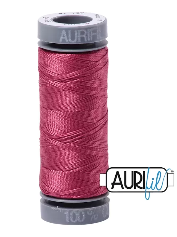 FIL COTON MAKO 28 AURIFIL 2455 Medium Carmine Red - Petite bobine de 100 mètres