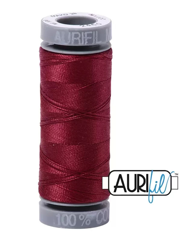 FIL COTON MAKO 28 AURIFIL 2460 Dark Carmine Red - Petite bobine de 100 mètres