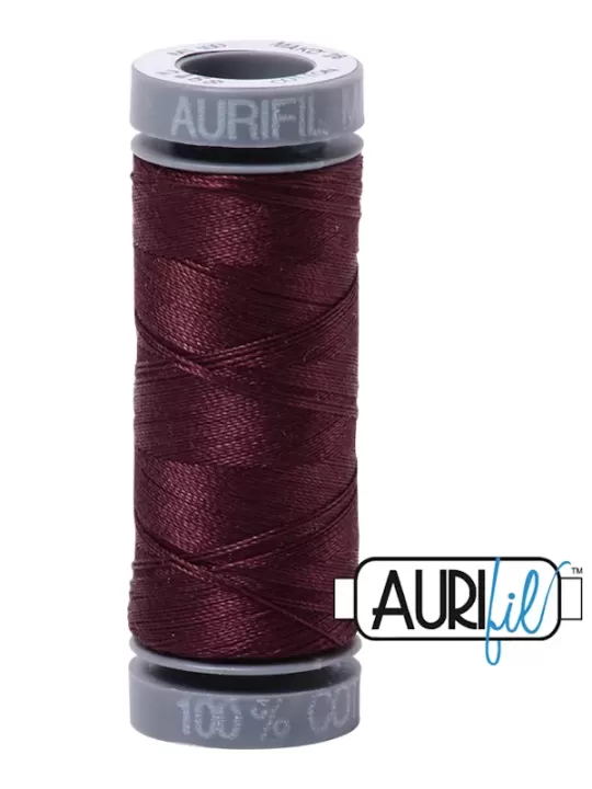 FIL COTON MAKO 28 AURIFIL 2468 Dark Wine - Petite bobine de 100 mètres