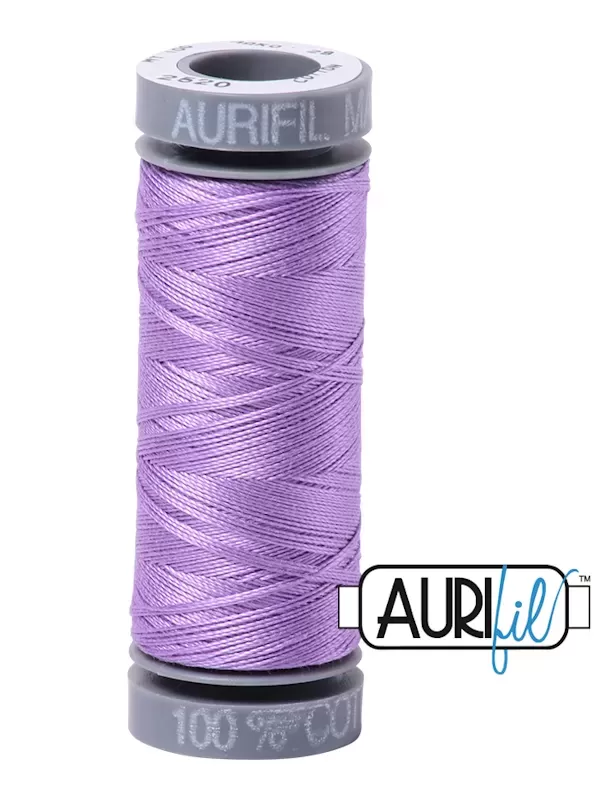 FIL COTON MAKO 28 AURIFIL 2520 Violet - Petite bobine de 100 mètres