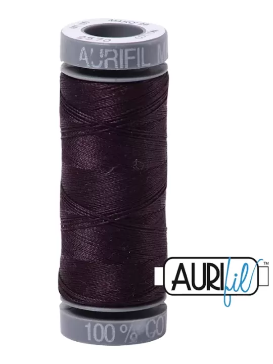 FIL COTON MAKO 28 AURIFIL 2570 Aubergine - Petite bobine de 100 mètres