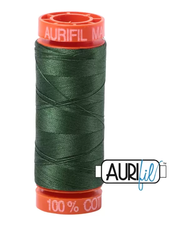 FIL COTON MAKO 50 AURIFIL 2892 Pine Green - Petite bobine de 200 mètres