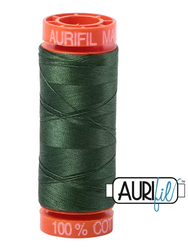 FIL COTON MAKO 50 AURIFIL 2892 Pine Green - Petite bobine de 200 mètres