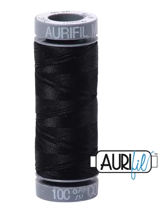 FIL COTON MAKO 28 AURIFIL 2692 Black - Petite bobine de 100 mètres