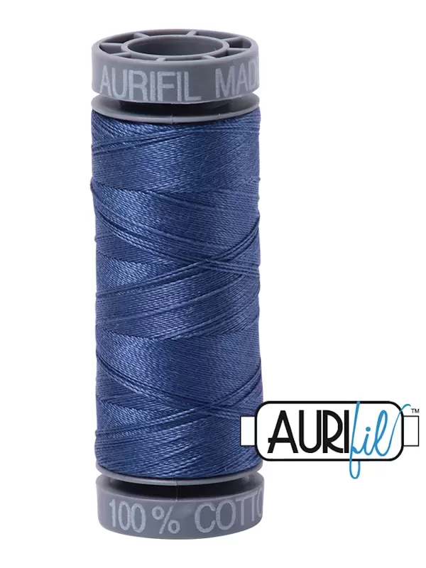 FIL COTON MAKO 28 AURIFIL 2775 Steel Blue - Petite bobine de 100 mètres