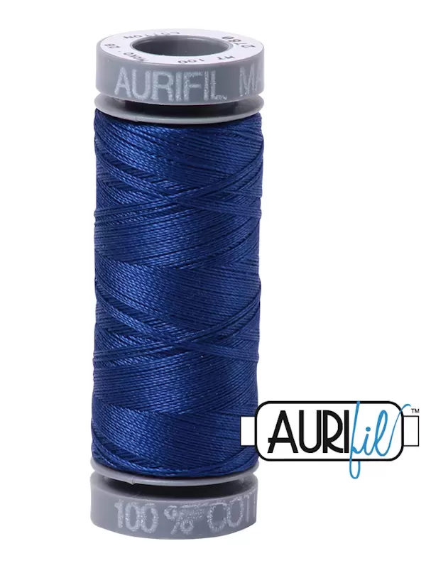 FIL COTON MAKO 28 AURIFIL 2780 Dark Delft Blue - Petite bobine de 100 mètres