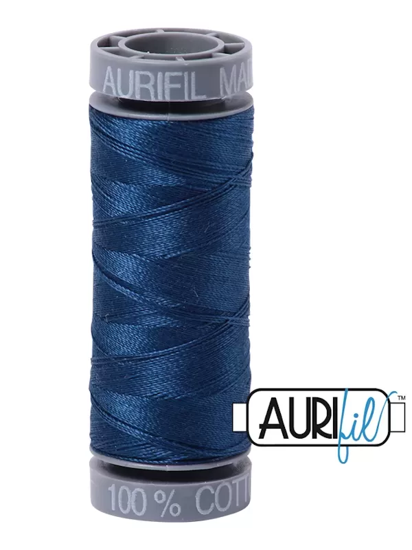 FIL COTON MAKO 28 AURIFIL 2783 Medium Delft Blue - Petite bobine de 100 mètres