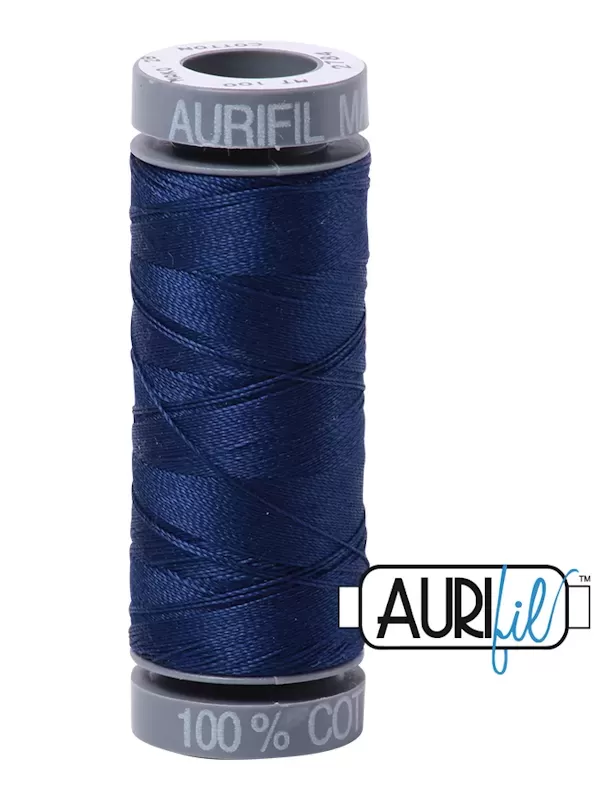 FIL COTON MAKO 28 AURIFIL 2784 Dark Navy - Petite bobine de 100 mètres