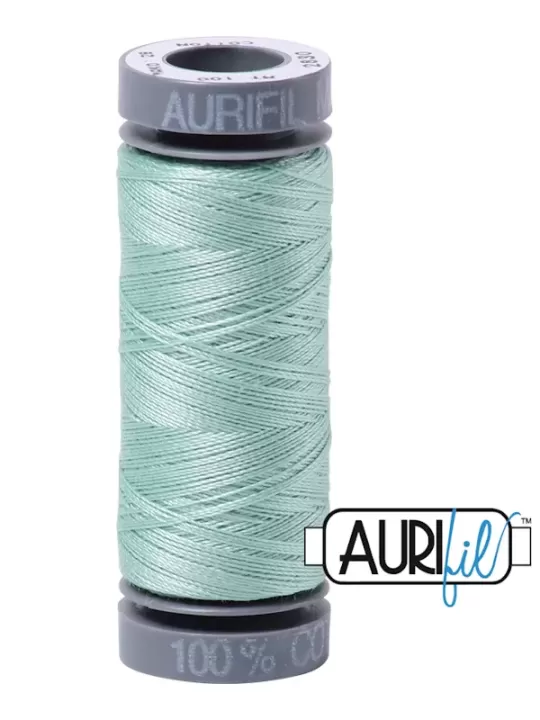 FIL COTON MAKO 28 AURIFIL 2830 Mint - Petite bobine de 100 mètres