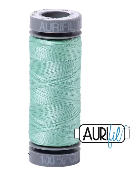 FIL COTON MAKO 28 AURIFIL 2835 Medium Mint - Petite bobine de 100 mètres