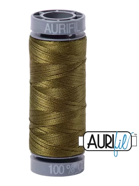 FIL COTON MAKO 28 AURIFIL 2887 Very Dark Olive - Petite bobine de 100 mètres