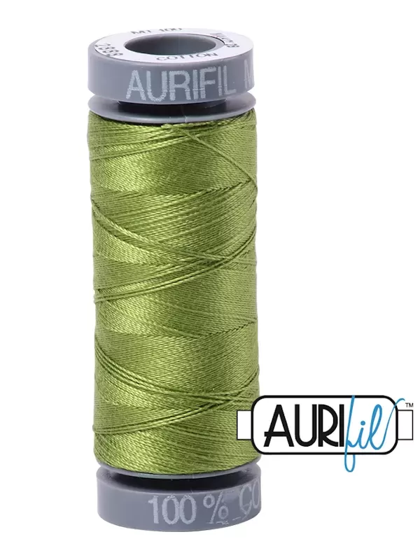 FIL COTON MAKO 28 AURIFIL 2888 Fern Green - Petite bobine de 100 mètres