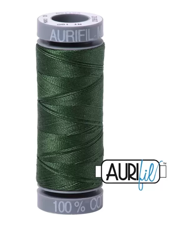 FIL COTON MAKO 28 AURIFIL 2892 Pine Green - Petite bobine de 100 mètres