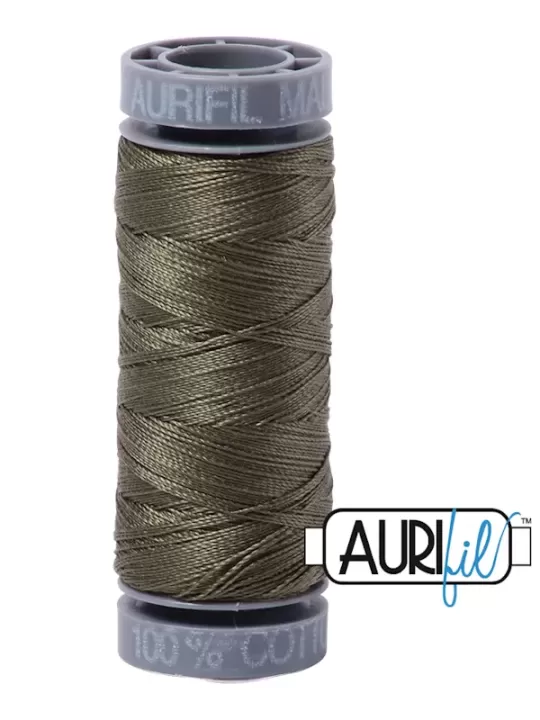 FIL COTON MAKO 28 AURIFIL 2905 Army Green - Petite bobine de 100 mètres