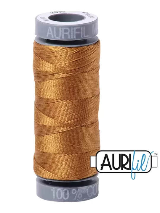 FIL COTON MAKO 28 AURIFIL 2975 Brass - Petite bobine de 100 mètres