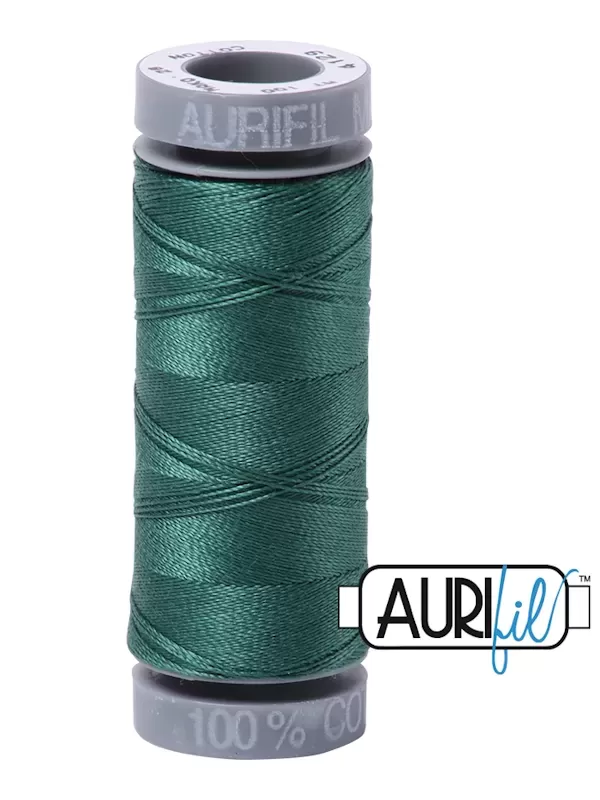 FIL COTON MAKO 28 AURIFIL 4129 Turf Green - Petite bobine de 100 mètres