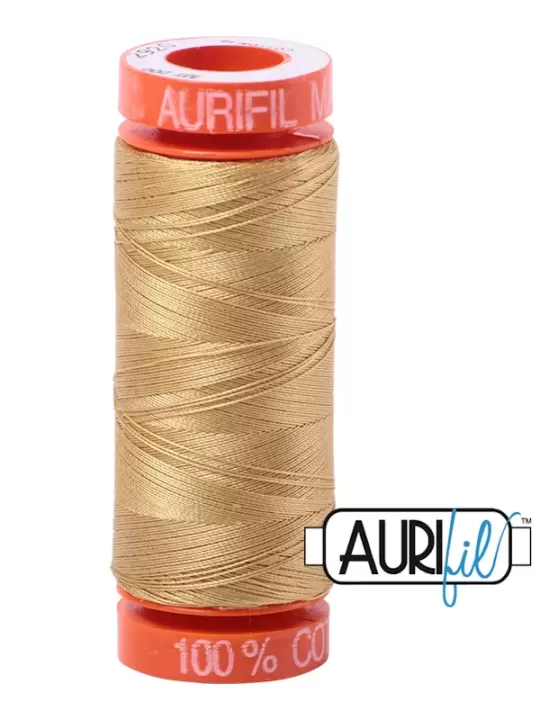 FIL COTON MAKO 50 AURIFIL 2920 Light Brass - Petite bobine de 200 mètres