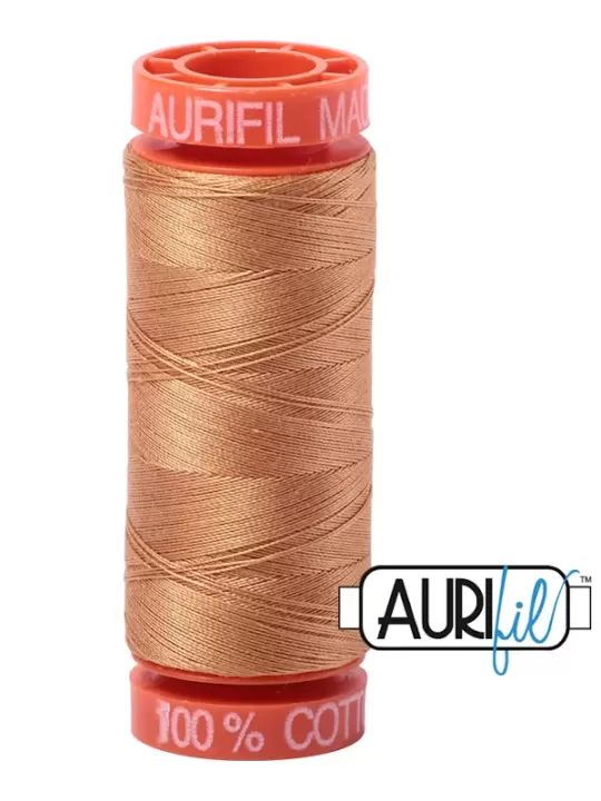 FIL COTON MAKO 50 AURIFIL 2930 Golden Toast - Petite bobine de 200 mètres