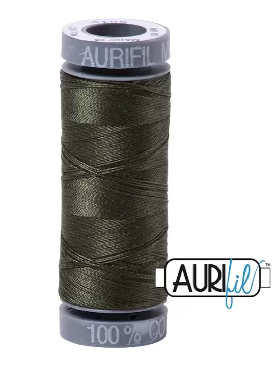 FIL COTON MAKO 28 AURIFIL 5012 Dark Green - Petite bobine de 100 mètres