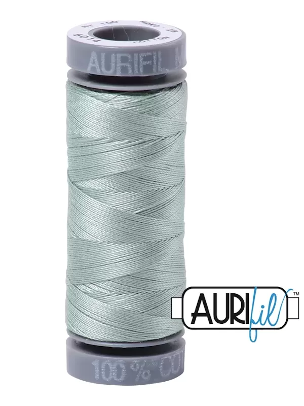 FIL COTON MAKO 28 AURIFIL 5014 Marine Water - Petite bobine de 100 mètres