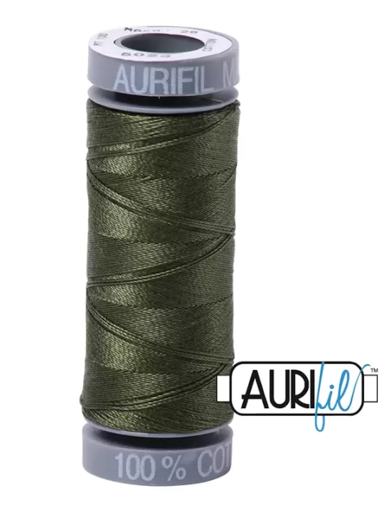 FIL COTON MAKO 28 AURIFIL 5023 Medium Green - Petite bobine de 100 mètres