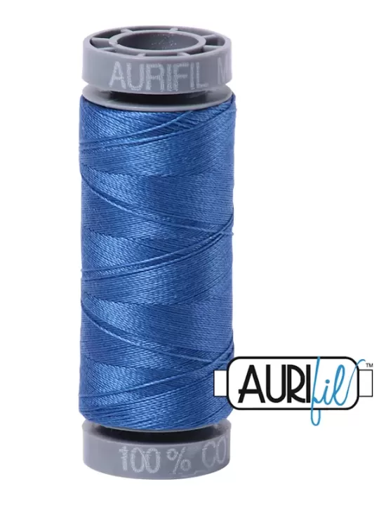 FIL COTON MAKO 28 AURIFIL 6738 Peacock Blue - Petite bobine de 100 mètres