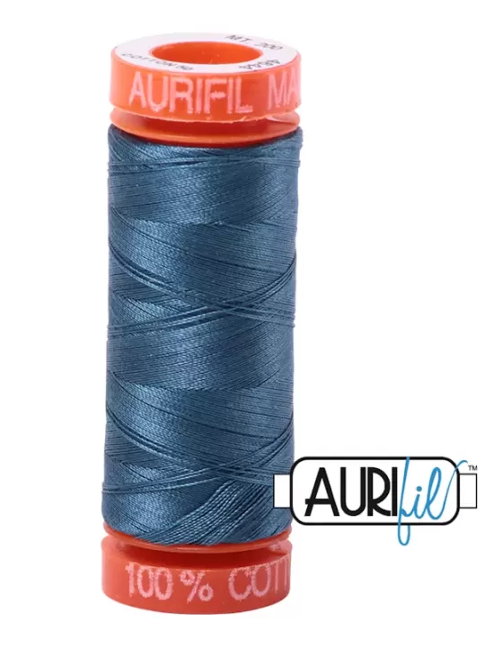 FIL COTON MAKO 50 AURIFIL 4644 Smoke Blue - Petite bobine de 200 mètres