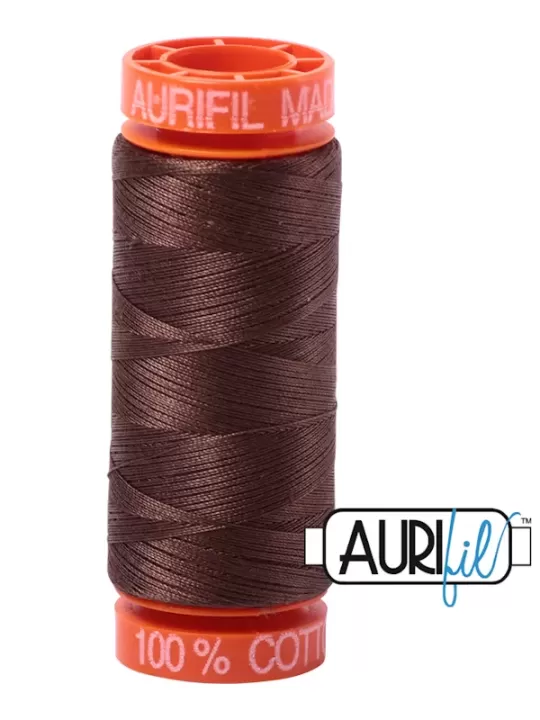 FIL COTON MAKO 50 AURIFIL 1285 Medium Bark - Petite bobine de 200 mètres