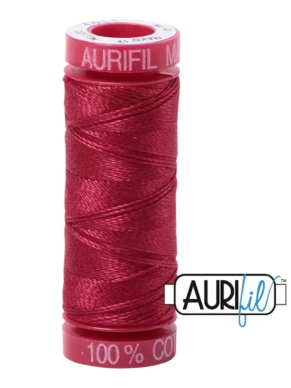 FIL COTON MAKO 12 AURIFIL 1103 Burgundy - Petite bobine de 50 mètres