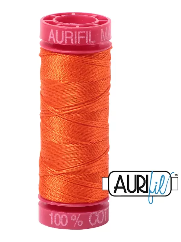 FIL COTON MAKO 12 AURIFIL 1104 Neon Orange - Petite bobine de 50 mètres