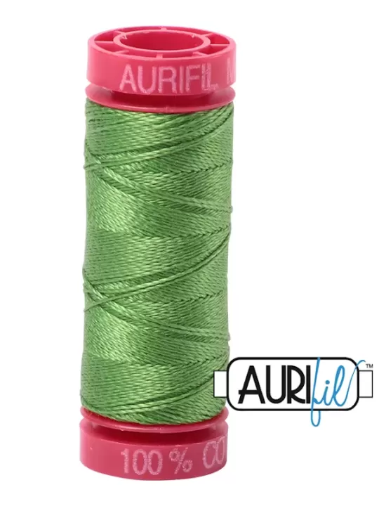 FIL COTON MAKO 12 AURIFIL 1114 Grass Green - Petite bobine de 50 mètres