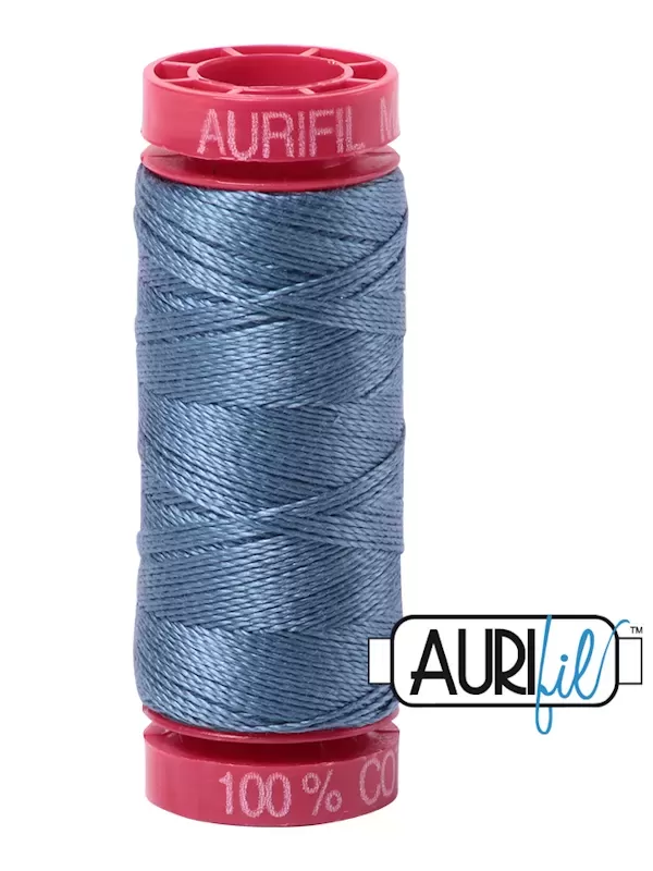 FIL COTON MAKO 12 AURIFIL 1126 Blue Grey - Petite bobine de 50 mètres