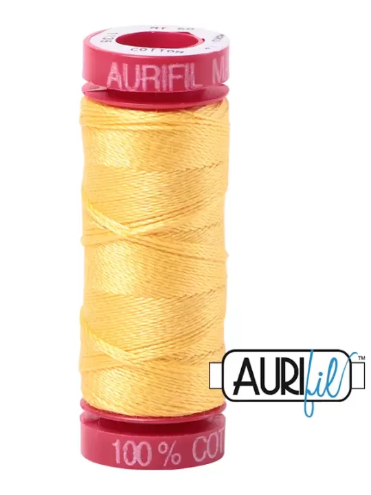 FIL COTON MAKO 12 AURIFIL 1135 Pale Yellow - Petite bobine de 50 mètres