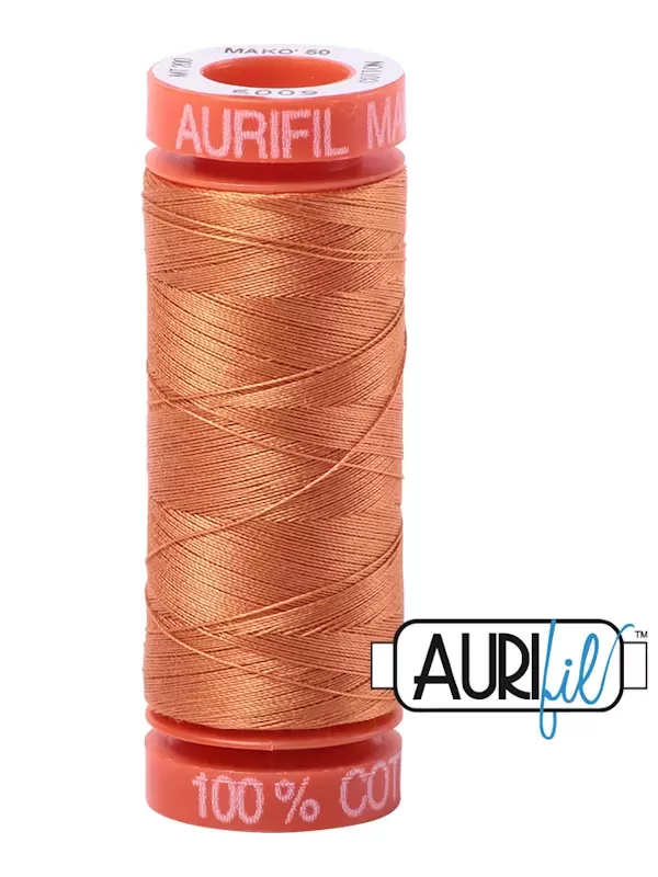 FIL COTON MAKO 50 AURIFIL 5009 Medium Orange - Petite bobine de 200 mètres