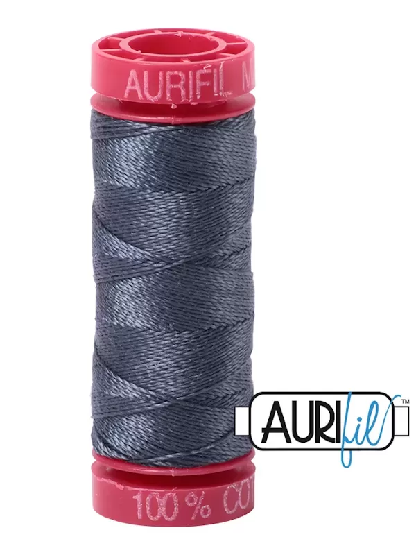 FIL COTON MAKO 12 AURIFIL 1158 Medium Grey - Petite bobine de 50 mètres