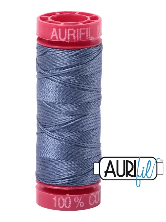 FIL COTON MAKO 12 AURIFIL 1248 Dark Grey Blue - Petite bobine de 50 mètres