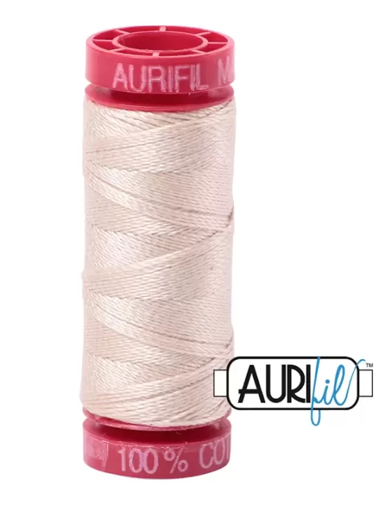 FIL COTON MAKO 12 AURIFIL 2000 Light Sand - Petite bobine de 50 mètres