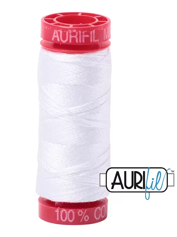 FIL COTON MAKO 12 AURIFIL 2024 White - Petite bobine de 50 mètres