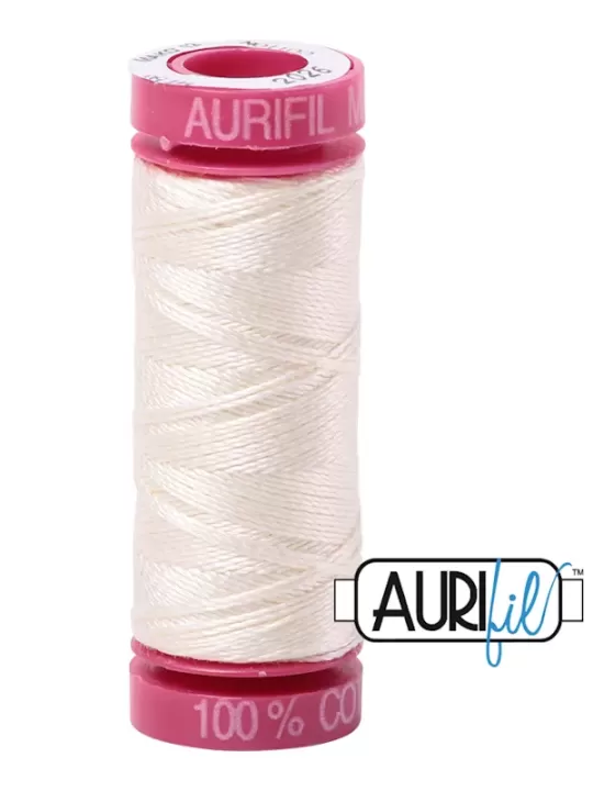 FIL COTON MAKO 12 AURIFIL 2026 Chalk - Petite bobine de 50 mètres