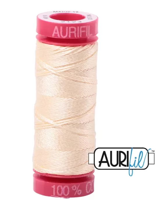 FIL COTON MAKO 12 AURIFIL 2123 Butter - Petite bobine de 50 mètres