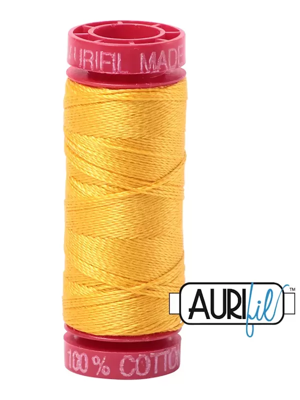 FIL COTON MAKO 12 AURIFIL 2135 Yellow - Petite bobine de 50 mètres